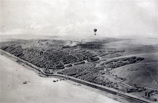 Jules Arnout Brighton. A View taken in balloon 13.25 x 18.5in.